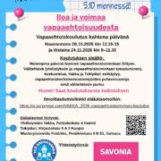 Vapaaehtoiskoulutuksen mainos.